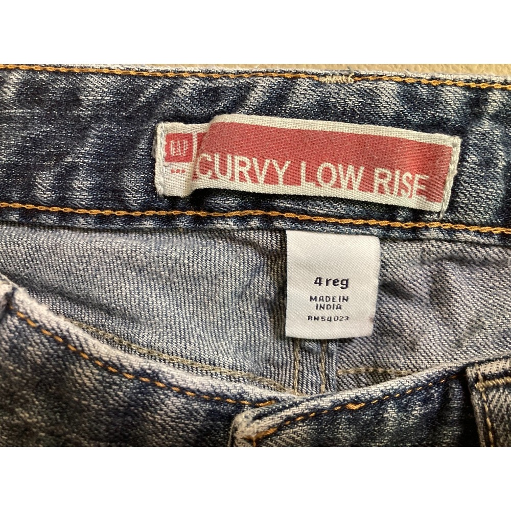 Gap Curvy Low Rise Size 4 Regular Denim Blue Jeans Women Pockets - Picture 4 of 9